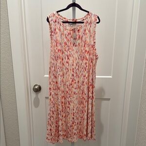 NWT LOFT Outlet Orange Pink Purple Sleeveless Midi Dress LP